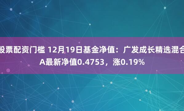 股票配资门槛 12月19日基金净值：广发成长精选混合A最新净值0.4753，涨0.19%