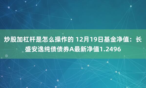 炒股加杠杆是怎么操作的 12月19日基金净值：长盛安逸纯债债券A最新净值1.2496