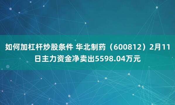 如何加杠杆炒股条件 华北制药（600812）2月11日主力资金净卖出5598.04万元