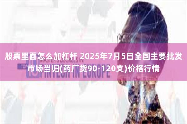 股票里面怎么加杠杆 2025年7月5日全国主要批发市场当归(药厂货90-120支)价格行情