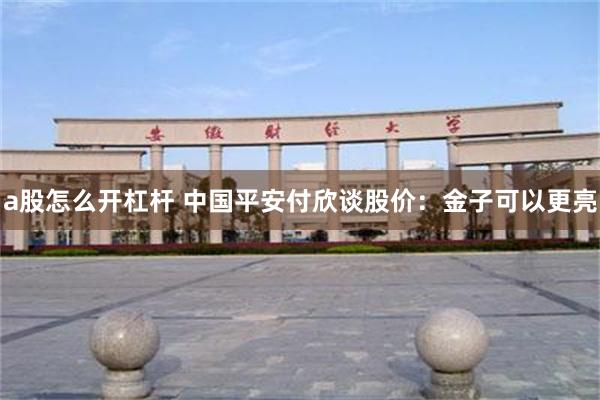 a股怎么开杠杆 中国平安付欣谈股价：金子可以更亮