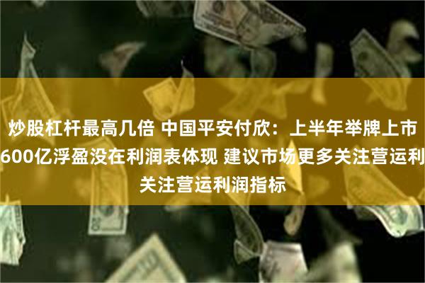 炒股杠杆最高几倍 中国平安付欣：上半年举牌上市公司的600亿浮盈没在利润表体现 建议市场更多关注营运利润指标
